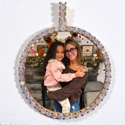 LARGE 3D CIRCLE CUSTOM PICTURE PENDANT