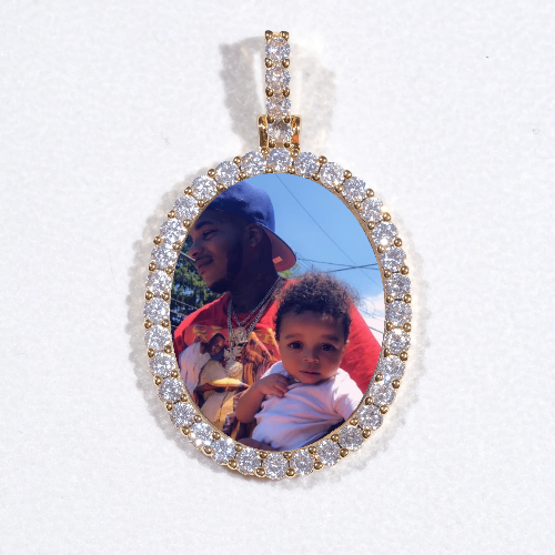 3D Oval Custom Picture Pendant