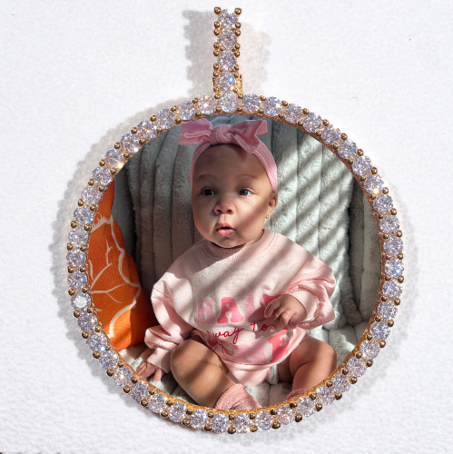 LARGE 3D CIRCLE CUSTOM PICTURE PENDANT