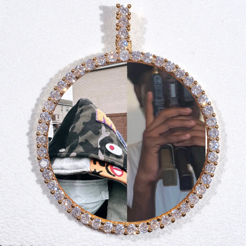 LARGE 3D CIRCLE CUSTOM PICTURE PENDANT