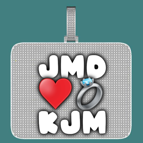CUSTOM LETTER NECKLACE 3D BIG SQUARE