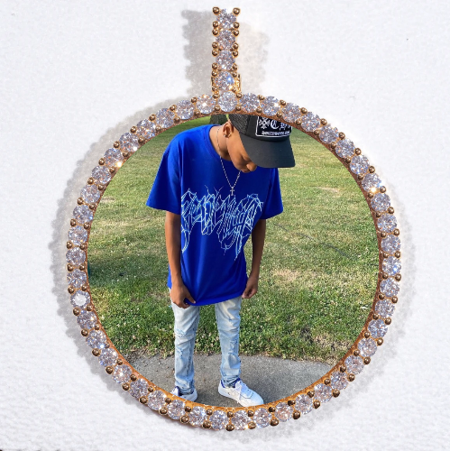 LARGE 3D CIRCLE CUSTOM PICTURE PENDANT