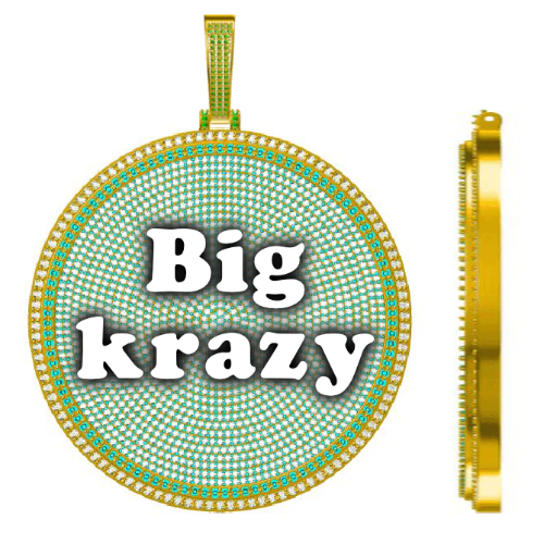 CUSTOM LETTER NECKLACE 3D BIG DISC