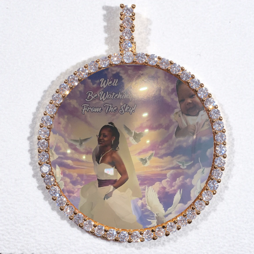 LARGE 3D CIRCLE CUSTOM PICTURE PENDANT