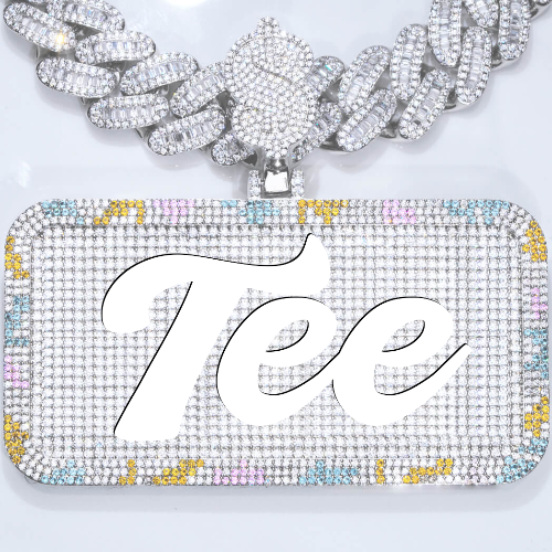 CUSTOM LETTER NECKLACE 3D COLORFUL SQUARE