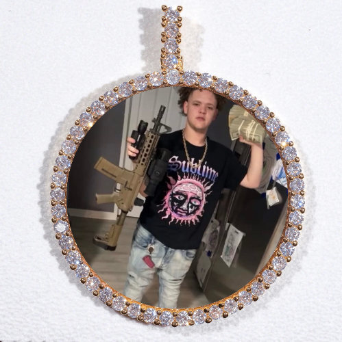 LARGE 3D CIRCLE CUSTOM PICTURE PENDANT