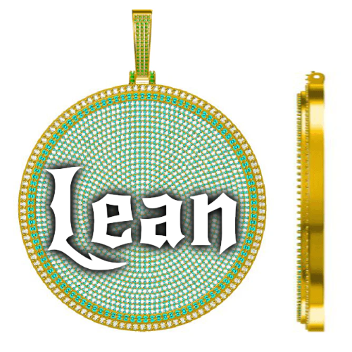 CUSTOM LETTER NECKLACE 3D BIG DISC