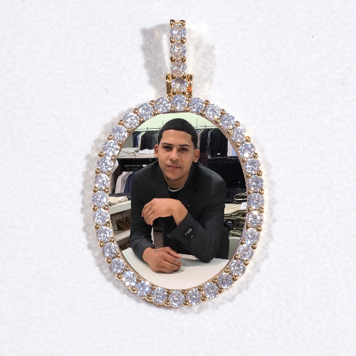 3D Oval Custom Picture Pendant