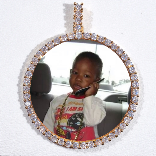 LARGE 3D CIRCLE CUSTOM PICTURE PENDANT