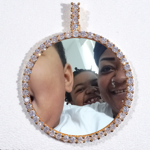 LARGE 3D CIRCLE CUSTOM PICTURE PENDANT