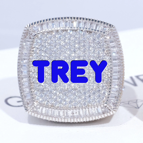 CUSTOM LETTER 3D ICED RING