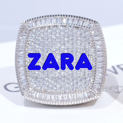 CUSTOM LETTER 3D ICED RING