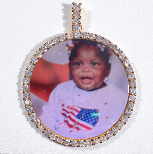 LARGE 3D CIRCLE CUSTOM PICTURE PENDANT