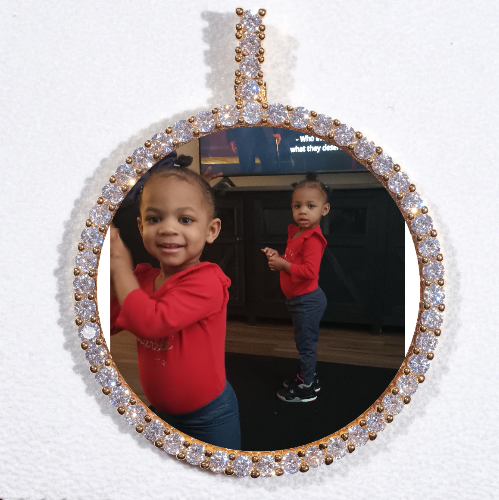 LARGE 3D CIRCLE CUSTOM PICTURE PENDANT