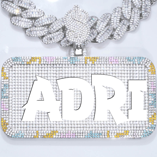 CUSTOM LETTER NECKLACE 3D COLORFUL SQUARE