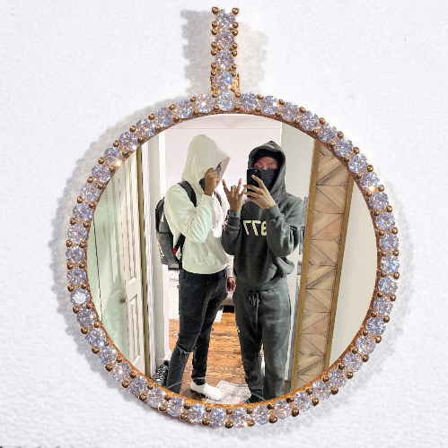 LARGE 3D CIRCLE CUSTOM PICTURE PENDANT