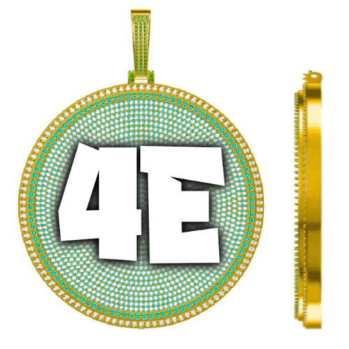 CUSTOM LETTER NECKLACE 3D BIG DISC