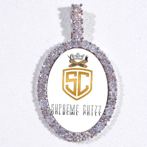 Large 3D Oval Custom Picture Pendant