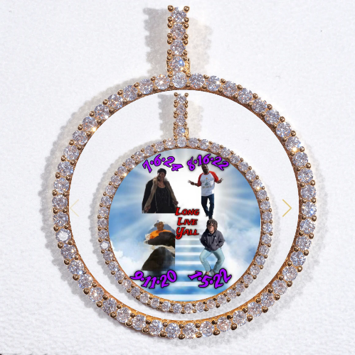 LARGE 3D CIRCLE CUSTOM PICTURE PENDANT