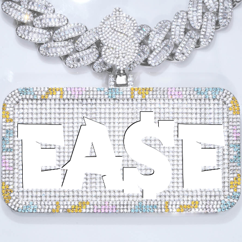 CUSTOM LETTER NECKLACE 3D COLORFUL SQUARE