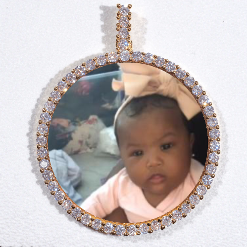 LARGE 3D CIRCLE CUSTOM PICTURE PENDANT