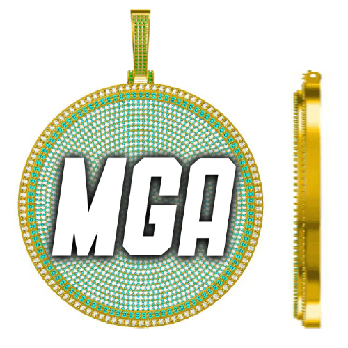 CUSTOM LETTER NECKLACE 3D BIG DISC