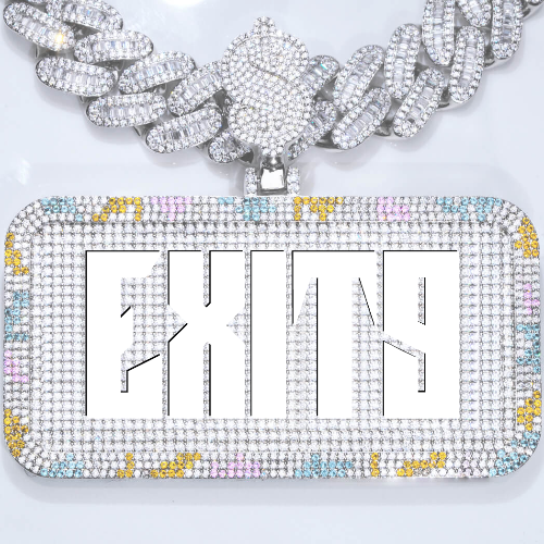 CUSTOM LETTER NECKLACE 3D COLORFUL SQUARE