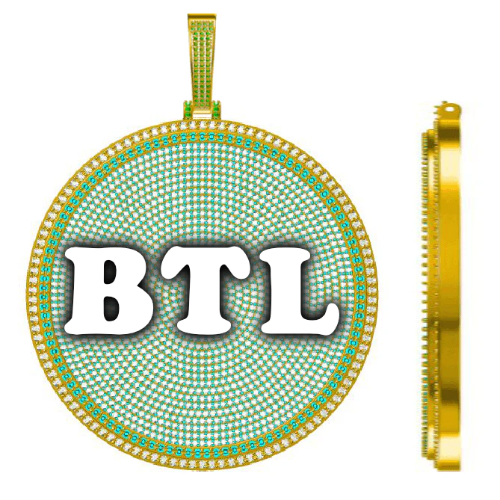 CUSTOM LETTER NECKLACE 3D BIG DISC