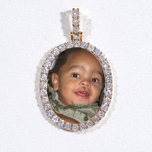3D Oval Custom Picture Pendant