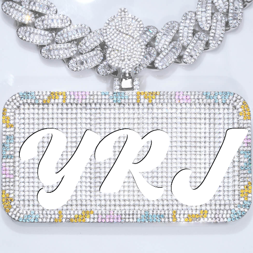 CUSTOM LETTER NECKLACE 3D COLORFUL SQUARE