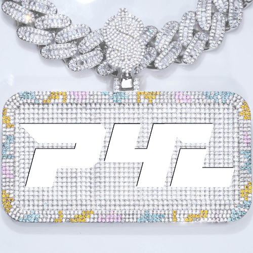 CUSTOM LETTER NECKLACE 3D COLORFUL SQUARE
