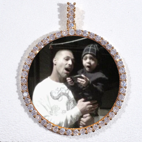 LARGE 3D CIRCLE CUSTOM PICTURE PENDANT
