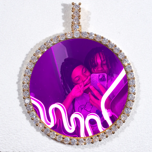 LARGE 3D CIRCLE CUSTOM PICTURE PENDANT