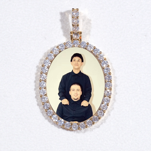 3D Oval Custom Picture Pendant