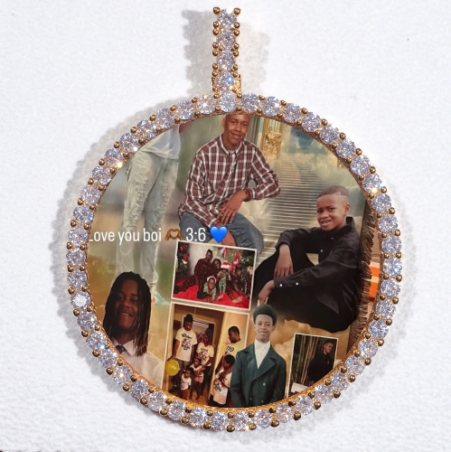 LARGE 3D CIRCLE CUSTOM PICTURE PENDANT
