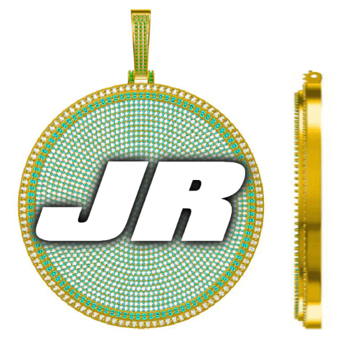 CUSTOM LETTER NECKLACE 3D BIG DISC