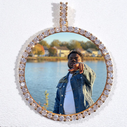 LARGE 3D CIRCLE CUSTOM PICTURE PENDANT