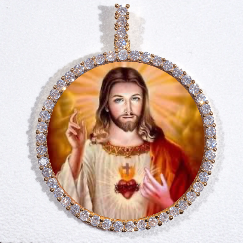 LARGE 3D CIRCLE CUSTOM PICTURE PENDANT
