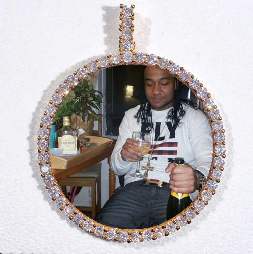 LARGE 3D CIRCLE CUSTOM PICTURE PENDANT