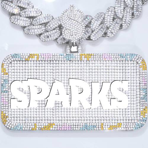 CUSTOM LETTER NECKLACE 3D COLORFUL SQUARE