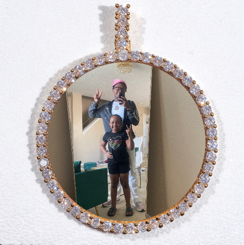 LARGE 3D CIRCLE CUSTOM PICTURE PENDANT