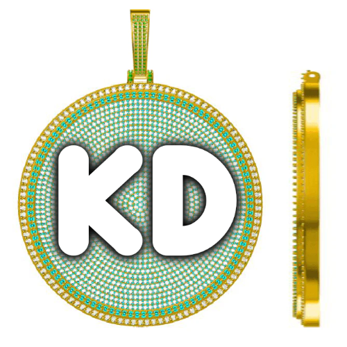 CUSTOM LETTER NECKLACE 3D BIG DISC