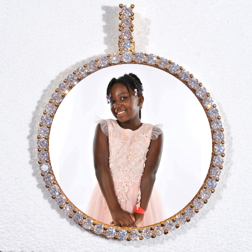 LARGE 3D CIRCLE CUSTOM PICTURE PENDANT