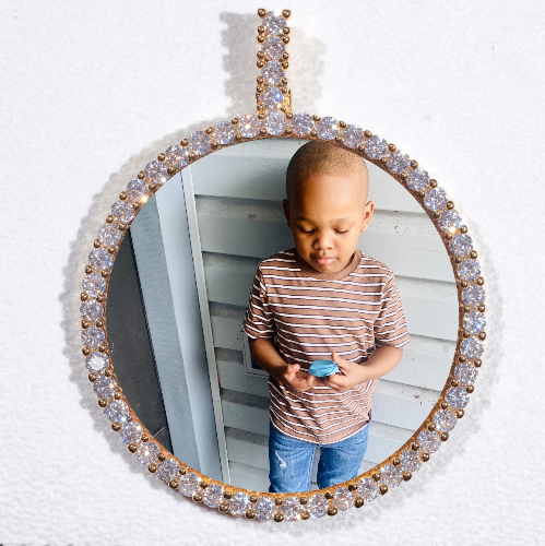 LARGE 3D CIRCLE CUSTOM PICTURE PENDANT