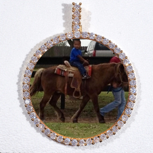 LARGE 3D CIRCLE CUSTOM PICTURE PENDANT