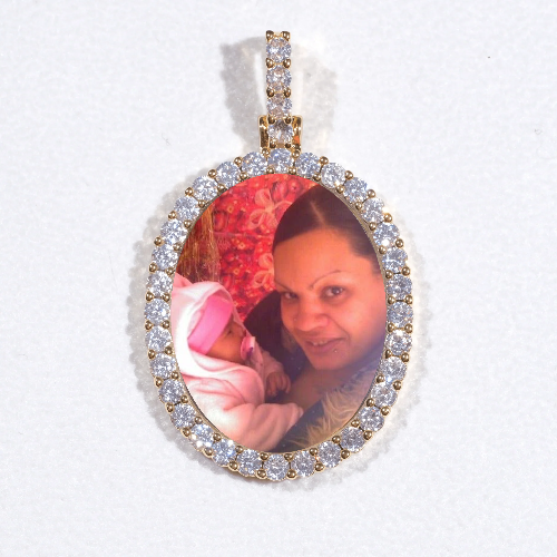 3D Oval Custom Picture Pendant