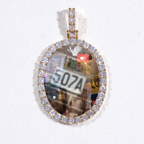 3D Oval Custom Picture Pendant