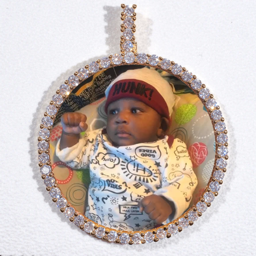LARGE 3D CIRCLE CUSTOM PICTURE PENDANT