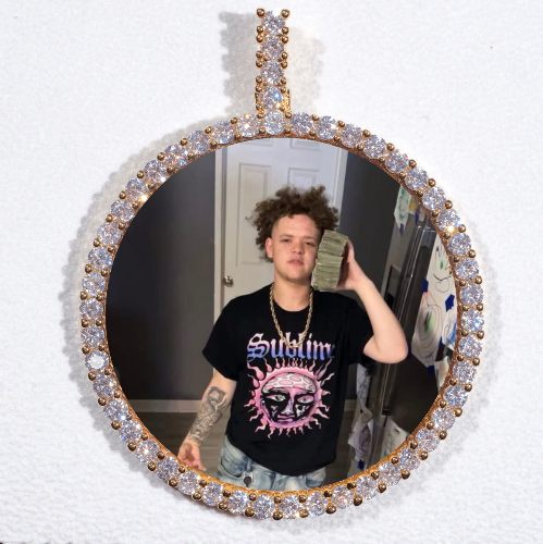 LARGE 3D CIRCLE CUSTOM PICTURE PENDANT
