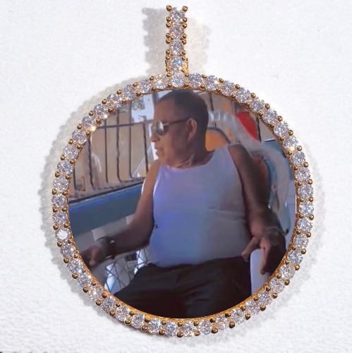LARGE 3D CIRCLE CUSTOM PICTURE PENDANT